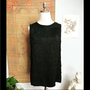 Vintage Great Gatsby Black Flapper Super Mini Dress or Tunic